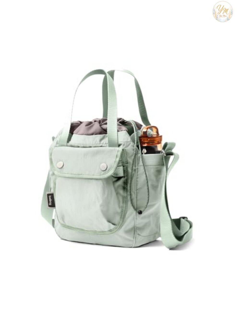 Lightweight Nylon Cinch Bucket Bag Crossbody - Convertible Organization